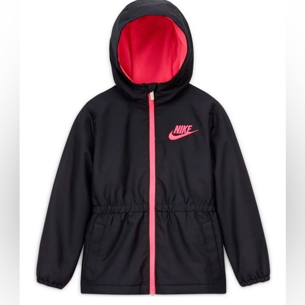 Nike Kids Black Raincoat with Pink highlights size 2-3 years | 3t